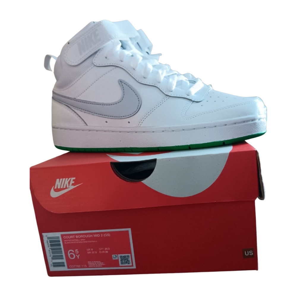 Nike Court Borough Mid 2 Big Kids Sneakers White/ Football Grey Various Sizes - Picture 11 of 11